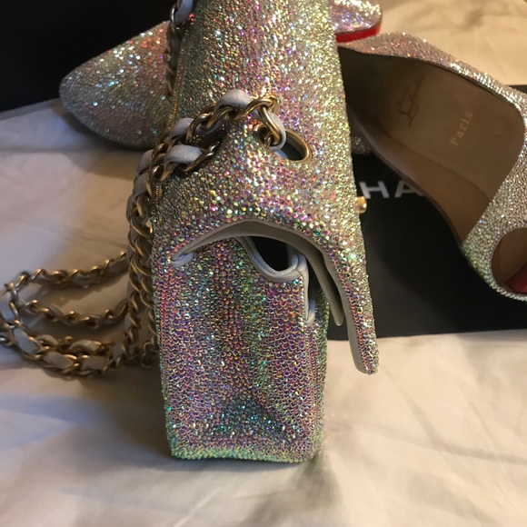 SOLD Authentic Swarovski Chanel Double Flap Bag - Picture 4 of 8